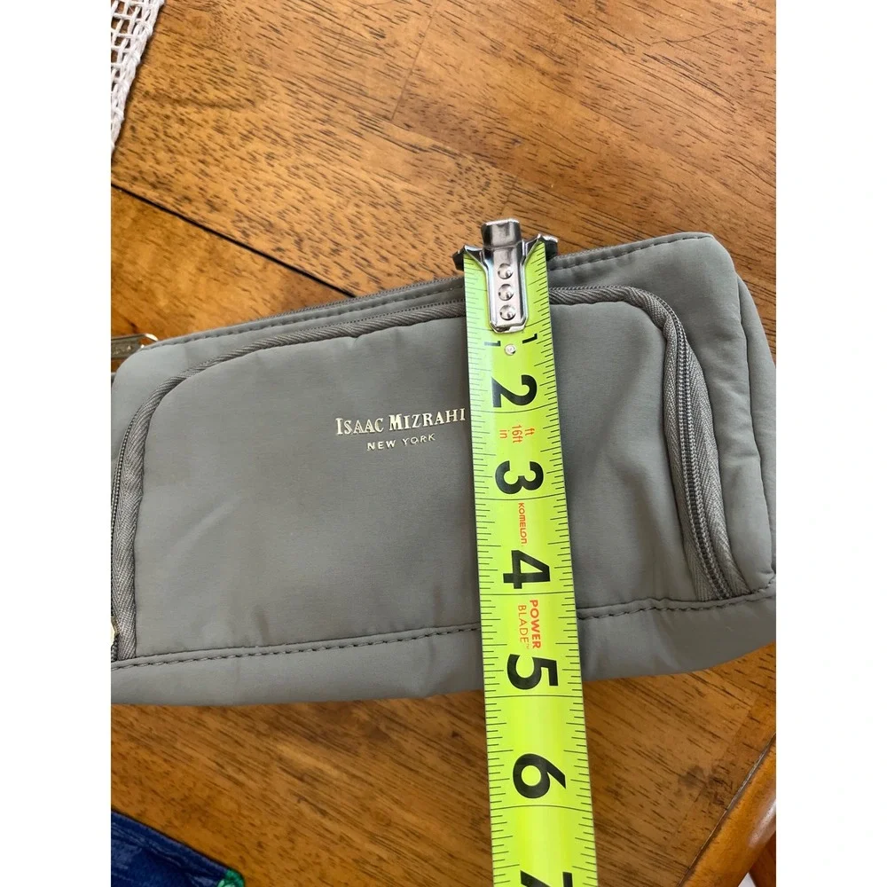 Isaac Mizrahi Accessory Bag Sage Green with Gold Details